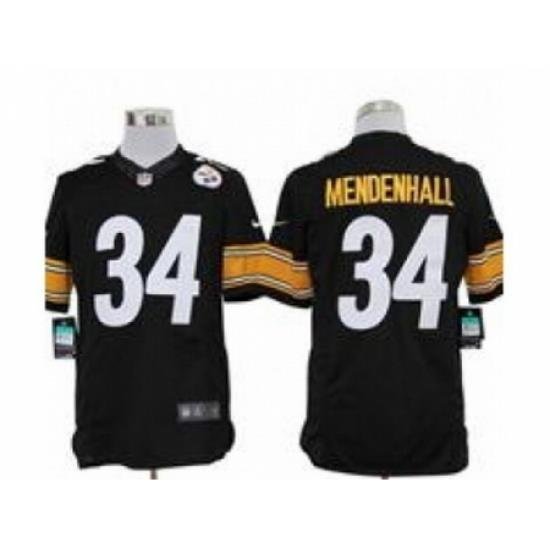 Nike Pittsburgh Steelers 34 Rashard Mendenhall Black Limited NFL Jersey