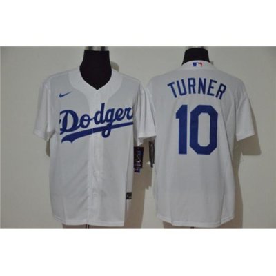 Dodgers 10 Justin Turner White 2020 Nike Cool Base Jersey