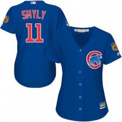 Womens Majestic Chicago Cubs 11 Drew Smyly Replica Royal Blue Alternate MLB Jersey