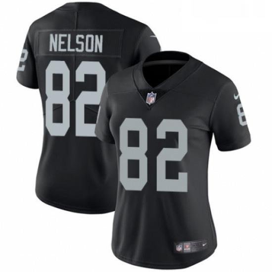 Womens Nike Oakland Raiders 82 Jordy Nelson Black Team Color Vapor Untouchable Elite Player NFL Jersey