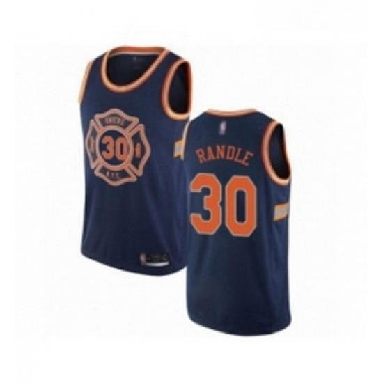 Womens New York Knicks 30 Julius Randle Swingman Navy Blue Basketball Jersey City Edition