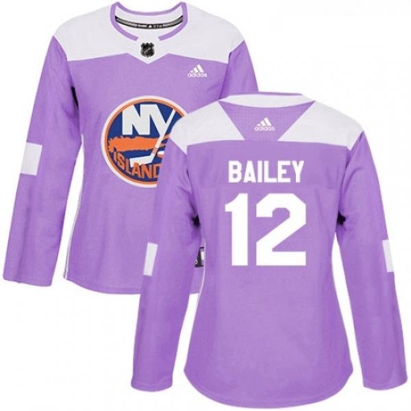 Womens Adidas New York Islanders 12 Josh Bailey Authentic Purple Fights Cancer Practice NHL Jersey