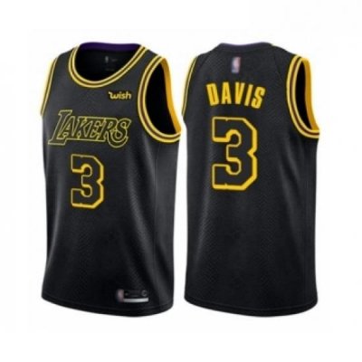 Youth Los Angeles Lakers 3 Anthony Davis Swingman Black Basketball Jersey City Edition