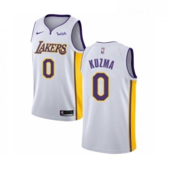 Womens Los Angeles Lakers 0 Kyle Kuzma Authentic White Basketball Jersey Association Edition