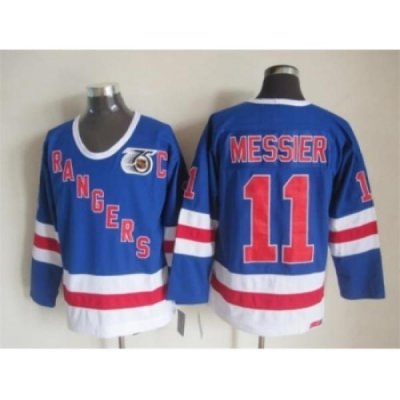 NHL New York Rangers #11 Mark Messier blue jerseys[m&n 75th]