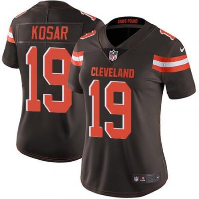 Nike Browns #19 Bernie Kosar Brown Team Color Womens Stitched NFL Vapor Untouchable Limited Jersey