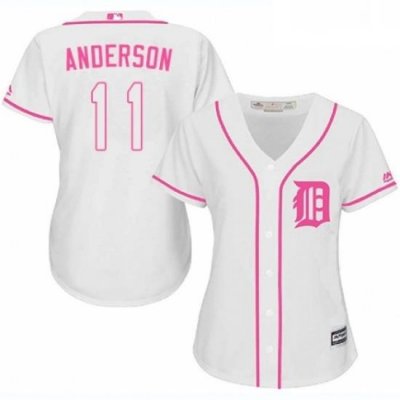 Womens Majestic Detroit Tigers 11 Sparky Anderson Replica White Fashion Cool Base MLB Jersey