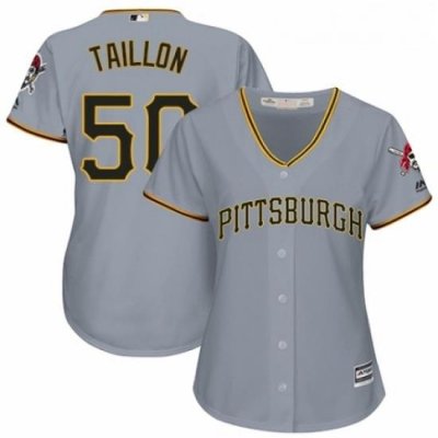 Womens Majestic Pittsburgh Pirates 50 Jameson Taillon Replica Grey Road Cool Base MLB Jersey