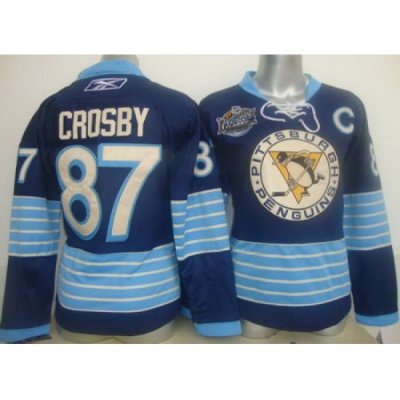 Women Pittsburgh Penguins 87 Crosby 2011 Winter Classic Dark Blue Jersey