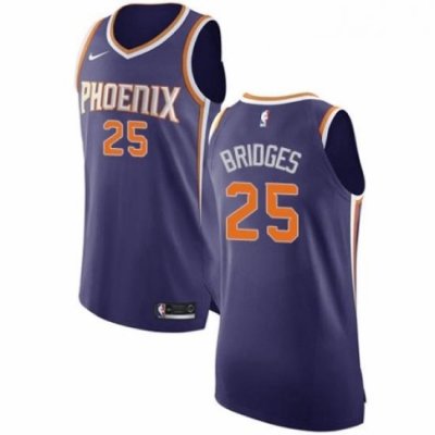 Mens Nike Phoenix Suns 25 Mikal Bridges Authentic Purple NBA Jersey Icon Edition