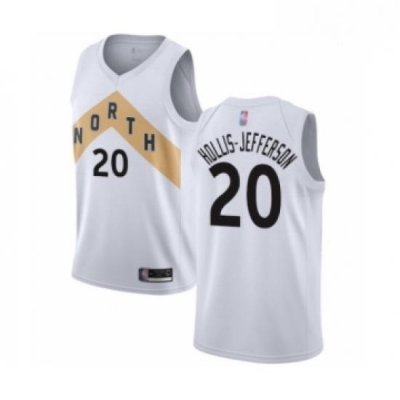 Mens Toronto Raptors 20 Rondae Hollis Jefferson Authentic White Basketball Jersey City Edition