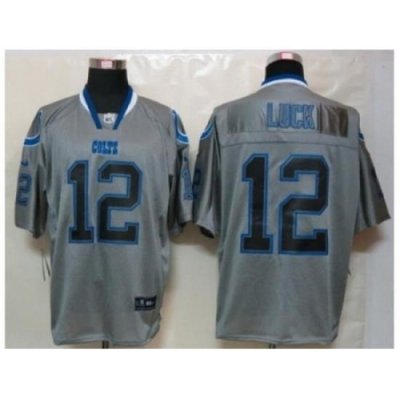 Nike Indianapolis Colts 12 AndreW Luck Grey Elite lights out NFL Jersey