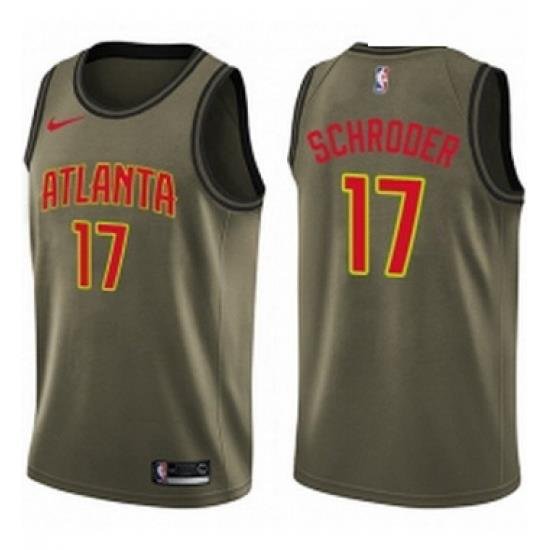 Youth Nike Atlanta Hawks 17 Dennis Schroder Swingman Green Salute to Service NBA Jersey