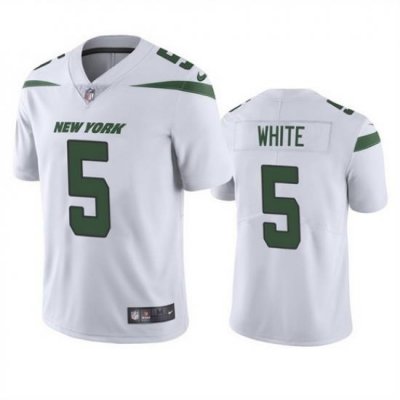 Men New York Jets 5 Mike White White Vapor Untouchable Limited Stitched Jersey