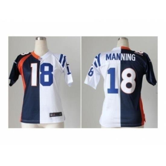 Nike Women Denver Broncos #18 Manning blue-white[Elite split]