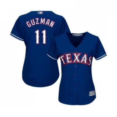 Womens Texas Rangers 11 Ronald Guzman Replica Royal Blue Alternate 2 Cool Base Baseball Jersey