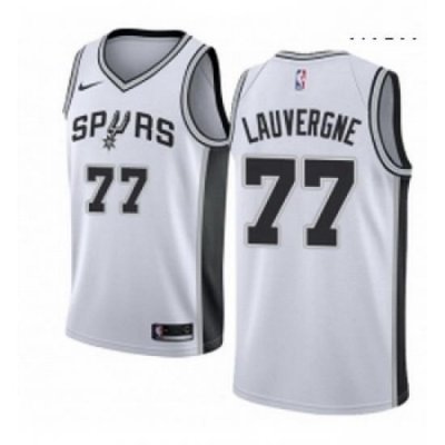 Mens Nike San Antonio Spurs 77 Joffrey Lauvergne Authentic White Home NBA Jersey Association Edition