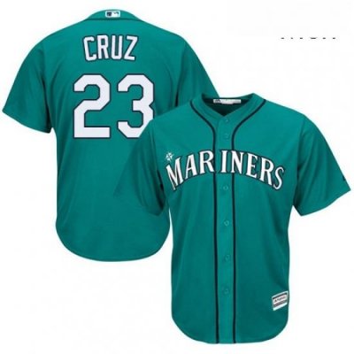 Mens Majestic Seattle Mariners 23 Nelson Cruz Replica Teal Green Alternate Cool Base MLB Jersey