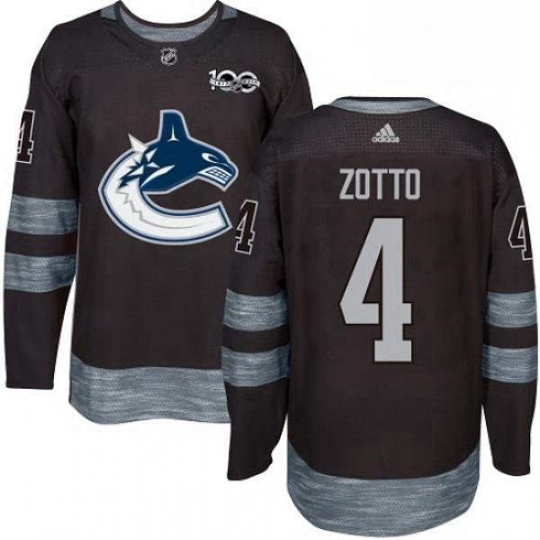 Mens Adidas Vancouver Canucks 4 Michael Del Zotto Premier Black 1917 2017 100th Anniversary NHL Jersey