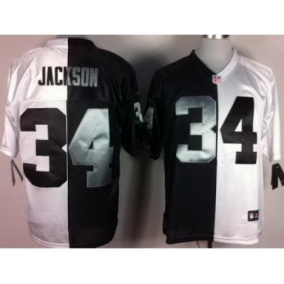 Nike Oakland Raiders 34 Bo.Jackson White Black Elite Split NFL Jersey