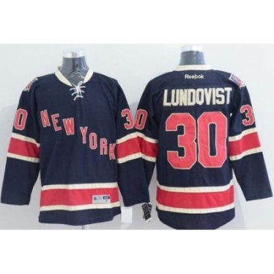 New York Rangers #30 Henrik Lundqvist Stitched Dark Blue 85TH Third NHL Jersey