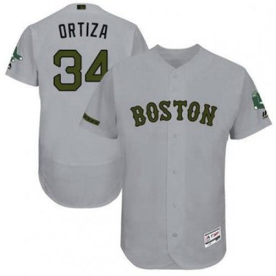 Mens Majestic Boston Red Sox 34 David Ortiz Grey Flexbase Authentic Collection MLB Jersey