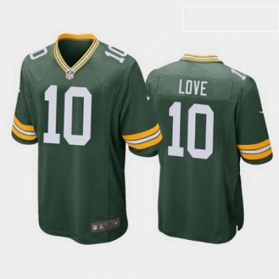 men jordan love green bay packers green game jersey