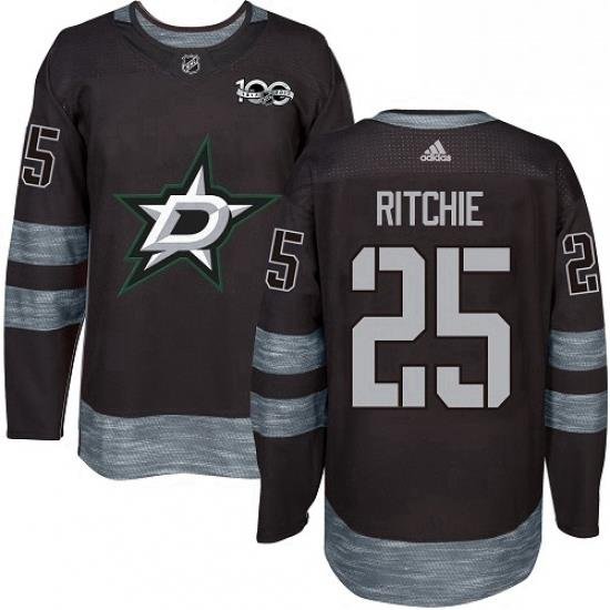 Mens Adidas Dallas Stars 25 Brett Ritchie Premier Black 1917 2017 100th Anniversary NHL Jersey