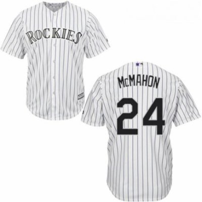 Youth Majestic Colorado Rockies 24 Ryan McMahon Replica White Home Cool Base MLB Jersey