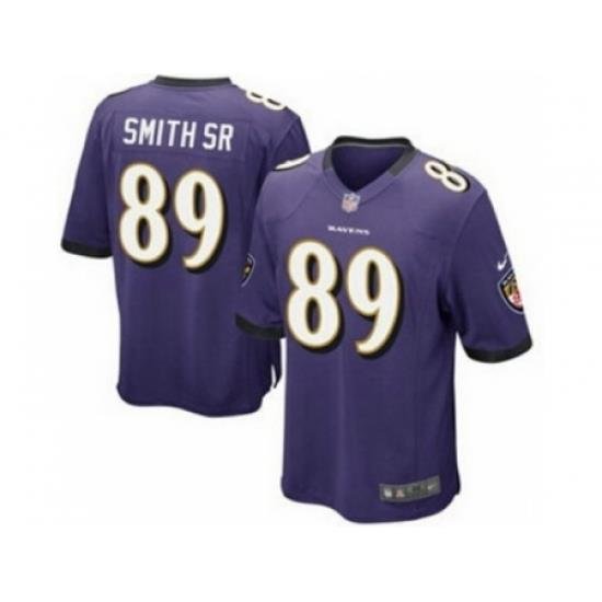 Nike Baltimore Ravens 89 Steve Smith Sr Purple Game NFL Jersey