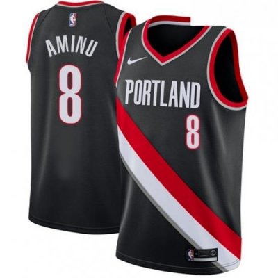 Youth Nike Portland Trail Blazers 8 Al Farouq Aminu Swingman Black Road NBA Jersey Icon Edition