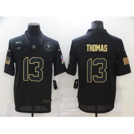 Nike New Orleans Saints 13 Michael Thomas Black 2020 Salute To Service Limited Jersey