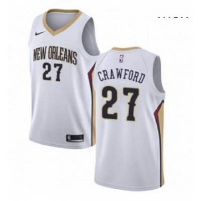 Mens Nike New Orleans Pelicans 27 Jordan Crawford Authentic White Home NBA Jersey Association Edition