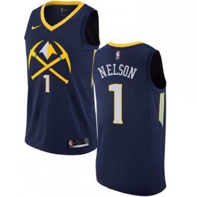 Womens Nike Denver Nuggets 1 Jameer Nelson Swingman Navy Blue NBA Jersey City Edition