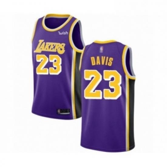 Mens Los Angeles Lakers 23 Anthony Davis Authentic Purple Basketball Jersey Statement Edition