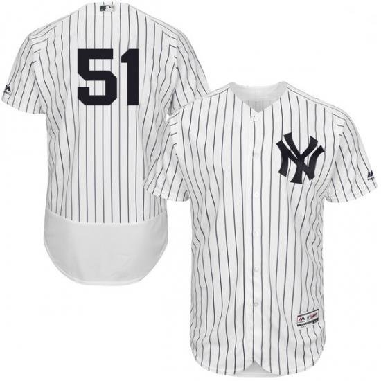 Mens Majestic NeW York Yankees 51 Bernie Williams White Home Flex Base Authentic Collection MLB Jersey