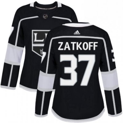 Womens Adidas Los Angeles Kings 37 Jeff Zatkoff Authentic Black Home NHL Jersey