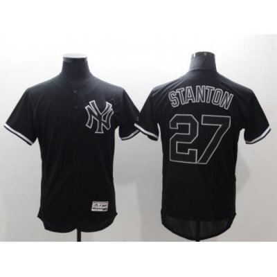 Men's NeW York Yankees #27 Giancarlo Stanton Authentic Black Fashion Baseball Jersey