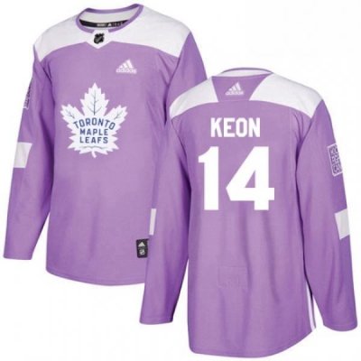 Youth Adidas Toronto Maple Leafs 14 Dave Keon Authentic Purple Fights Cancer Practice NHL Jersey