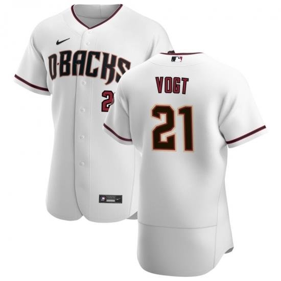 Men Arizona Diamondbacks 21 Stephen Vogt Men Nike White Crimson Flex Base Home Team MLB Jersey