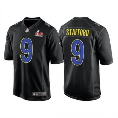 Men Los Angeles Rams 9 Matthew Stafford 2022 Black Super Bowl LVI Game Stitched Jersey