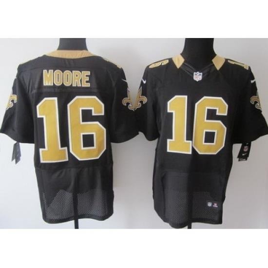 Nike NeW Orleans Saints 16 Lance Moore Black Elite Jersey