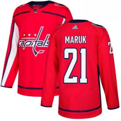 Youth Adidas Washington Capitals 21 Dennis Maruk Premier Red Home NHL Jersey