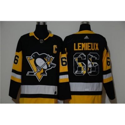 Penguins 66 Mario Lemieux Black Adidas Fashion Jersey