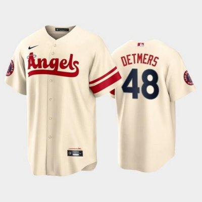 Men Los Angeles Angels 48 Reid Detmers 2022 Cream City Connect Cool Base Stitched Jerseys