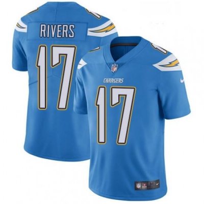 Men Nike Los Angeles Chargers 17 Philip Rivers Electric Blue Alternate Vapor Untouchable Limited Player NFL Jersey