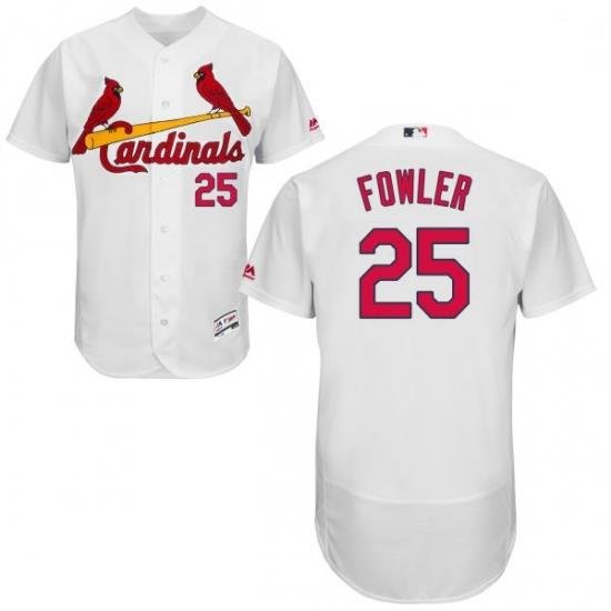 Mens Majestic St Louis Cardinals 25 Dexter Fowler White Flexbase Authentic Collection MLB Jersey