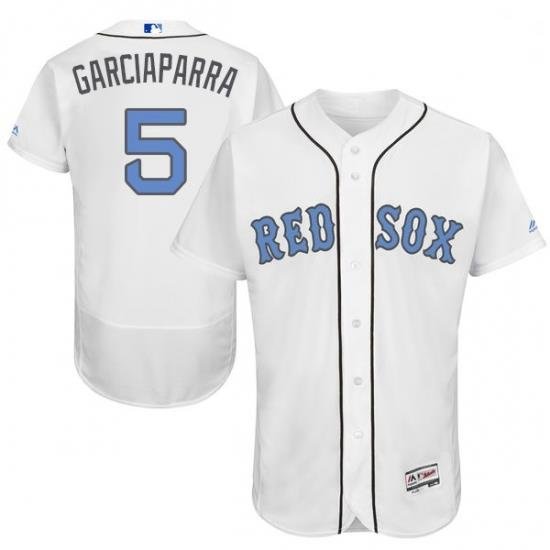 Mens Majestic Boston Red Sox 5 Nomar Garciaparra Authentic White 2016 Fathers Day Fashion Flex Base Jersey