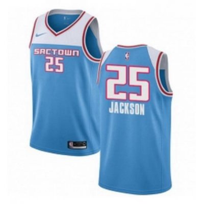 Womens Nike Sacramento Kings 25 Justin Jackson Swingman Blue NBA Jersey 2018 19 City Edition