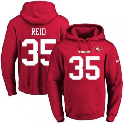 NFL Mens Nike San Francisco 49ers 35 Eric Reid Red Name Number Pullover Hoodie